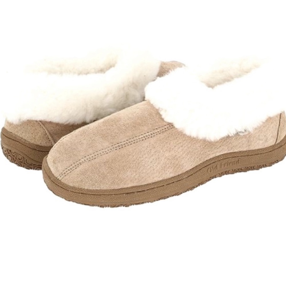 OLD FRIEND JULIET SLIPPER CHESTNUT SUEDE Sheepskin Sherpa. NWOT Sz 5